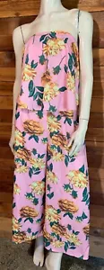 NWT ASOS PINK FLORAL SIZE 12 PANT DRESS #14040 - Picture 1 of 8