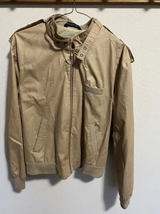 Vintage Members Only By Europe Craft beige khakifarbene Rennjacke Herren Größe 40 - Bild 1 von 12