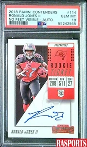 2018 Ronald Jones II Rookie Auto Error No Feet Visible Contenders #114 PSA 10 - Bild 1 von 2