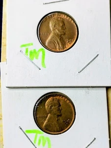 2 BU 1947 D LINCOLN WHEAT CENT PENNIES COINS OUT OF MY ORIGINAL COLLECTION - Picture 1 of 6