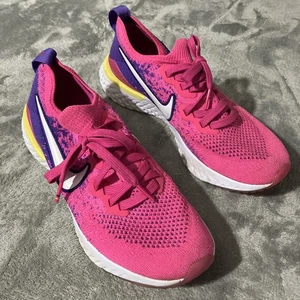 Nike Epic React Flyknit 2 Laser Fuchsia Pulse W Size 7.5 - Picture 1 of 10