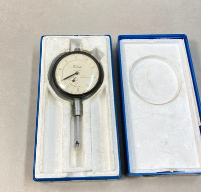 复古 Teclock 表盘测试指示器 0.001"凸耳带盒日本 — 第 1/4 张图片