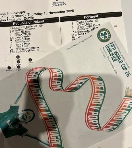 Republic of Ireland v Portugal 13/11/2025 Programme & Teamsheet - Image 1 of 1