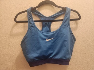 Nike Dri Fit Womens XL Blue Removable Pads Pullover Racerback Sports Bra #32-1 - Image 1 of 4