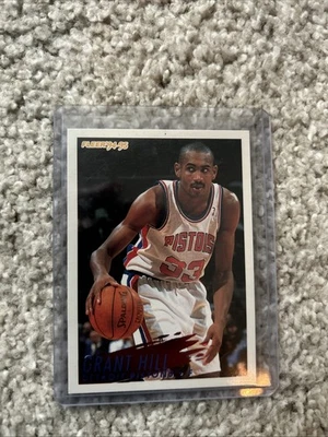 1994 95 FLEER #280 GRANT HILL ROOKIE CARD RC DETROIT PISTONS MINT HOF - Image 1 of 2