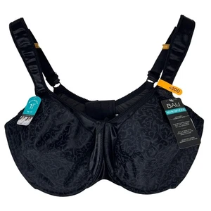 Bali NEW  40DD Satin Tracings Underwire Minimizer Bra Black Unpadded DF3562 - Picture 1 of 10