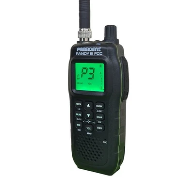 President Randy III FCC AM/FM Handheld or Mobile 40 Ch CB Radio w P-Channels - Image 1 of 3