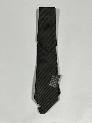 Corbata para Hombres Angelo Rossi Patrón Rayas Negras con Cuadrado de Bolsillo a Juego NUEVA Foto 1 de 2