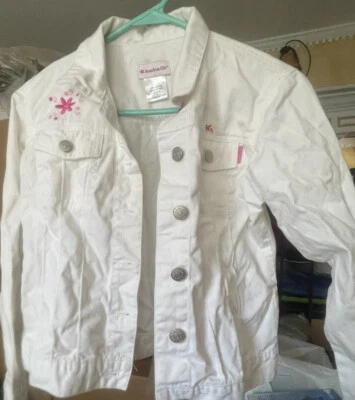 AMERICAN GIRL WHITE PINK LOGO JACKET.   SIZE:  Medium - Image 1 of 4