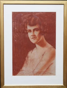 COUNT MARIO GRIXONI BRITISH ROARING TWENTIES PORTRAIT WOMAN PAINTING 1885-1945 - Picture 1 of 8