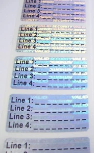 SV175c 100 CUSTOMIZED SVAG .75" x 1.5" Hologram Security Stickers - Picture 1 of 11