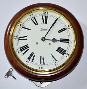 COMITTI of LONDON MAHOGANY CASED 8 DAY STRIKING WALL CLOCK - WORKING - Picture 1 of 9