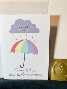 Get Well Soon Card Sweet Petite Sentiment Under the Weather - Picture 1 of 4