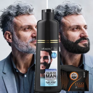 Men Black Beard Simple Hair Dye Color Shampoo Permanent Darkening Hair Coloring - Picture 1 of 18