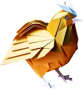 Origami Ostern Huhn Wandkunst - Bild 1 von 1