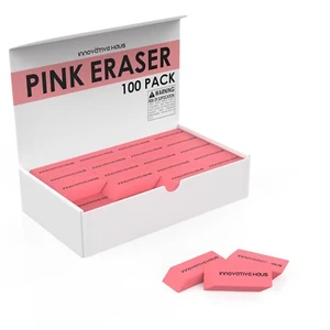 Rosa Radiergummis Großpackung - Latexfrei - wischfest - großer rosa Radierer - große Größe - Bild 1 von 19