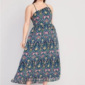 New Old Navy Women's 2XL Maxi Dress Fit & Flare Asymmetrical Strap Smocked - Picture 1 of 8