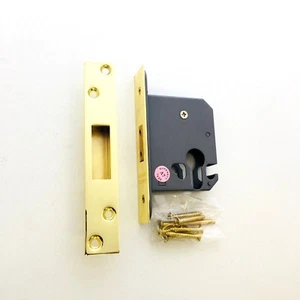 Eclipse Polished Brassed Euro Profile Mortice Deadlock - 64mm Case - Picture 1 of 1