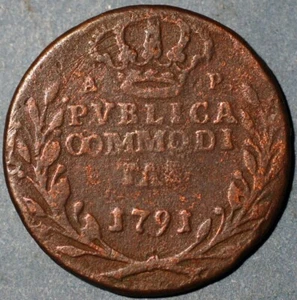 1791 P AP 3 Tornesi Stati Italiani Ferdinando IV KM# 206 - Foto 1 di 2