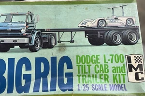 IMC Dodge L-700 tilt cab 1/25 vintage Truck & flatbed trailer kit McM Niob. - Picture 1 of 3