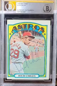 1972 TOPPS #56 RICH CHILES VINTAGE SIGNIERTE KARTE ASTROS TOUGH BAS - Bild 1 von 1
