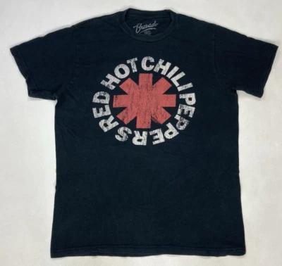 Camiseta Red Hot Chili Peppers Logo Gráfico Hombres Mediana Negra Manga Corta Música Foto 1 de 4