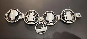 PULSERA MONEDAS 5 PESETAS ESPAÑA ALFONSO XII - PLATA - Foto 1 di 4