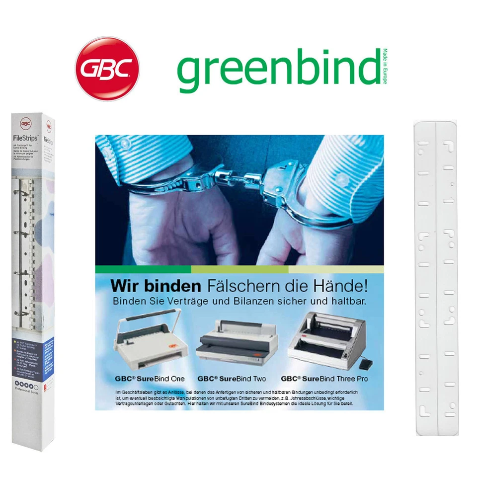 GBC oder greenbind® Abheftstreifen (File-Strip) für SureBind/Velobind