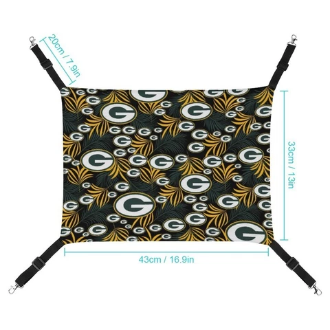 Green Bay Packers Portable Travel Pet Hammock Cat Hanging Bed Hammock Mat Cover