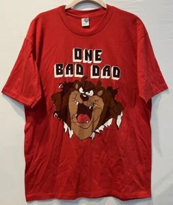 Vintage 1989 Looney Tunes Men's Taz “One Bad Dad" T-Shirt Large Single Stitch - Picture 1 of 10