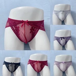Men's Breathable Seamless See through Briefs Sexy Sissy Lingerie Underwear - Picture 1 of 37