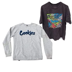 Cookies SF Sweatshirt & TShirt Lot Large Gray & Black Streetwear - NOTES - Picture 1 of 18