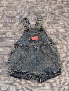 Pantalones Cortos OshKosh B Gosh Lavado Ácido Burbuja Mameluco Chaleco Mono Denim 24 Mo - Imagen 1 de 10