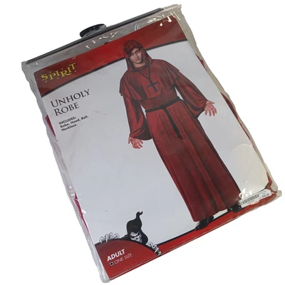 Spirit Unholy Robe Halloween Costume Red Adult One SZ MISSING HOOD/BELT/NECKLACE - Image 1 of 4