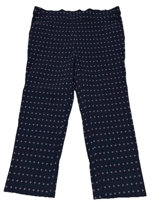 Calça Capri Jules & Leopold Feminina Azul Marinho Flor Bolinhas Tamanho Grande - Imagem 1 de 4