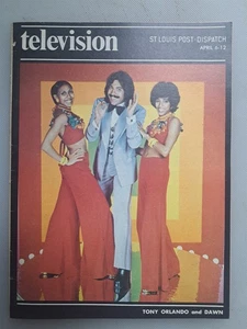 St. Louis Post-Dispatch TV Magazine April 6, 1975 Tony Orlando & Dawn - Picture 1 of 2