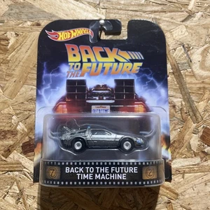 BACK TO THE FUTURE TIME MACHINE HOT WHEELS RETRO ENTERTAINMENT 2015 NEW DIE-CAST - Picture 1 of 3