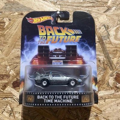BACK TO THE FUTURE TIME MACHINE HOT WHEELS RETRO ENTERTAINMENT 2015 NEW DIE-CAST - Image 1 of 3