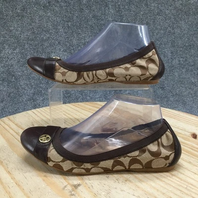 Zapatos Coach para mujer 8,5 Chelsey informales sin cordones de ballet planos de cuero marrón puntera Foto 1 de 4