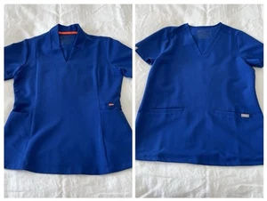 Figs | SZ XS | Lot Of 2 | Scrub Tops Blue Inala Casma Short Sleeve V Neck Slim - Picture 1 of 13