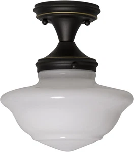 Design House Vintage-Inspired Schoolhouse Semi-Flush Mount Ceiling Light, 9 in X - Picture 1 of 12
