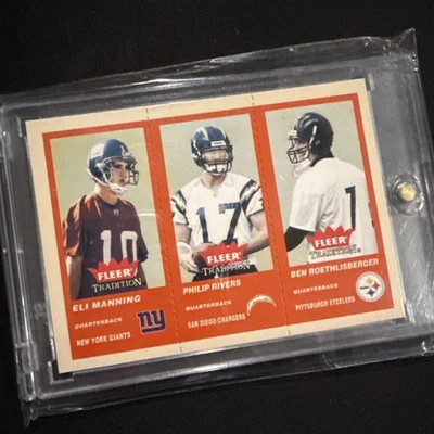 2004 Fleer Tradition Eli Manning, Ben Roethlisberger, Philip Rivers #351 (RC) - Image 1 of 4