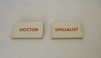 Vtg 1965 Milton Bradley Operation Replacement Pieces - Doctor Specialist Cards - Image 1 of 3