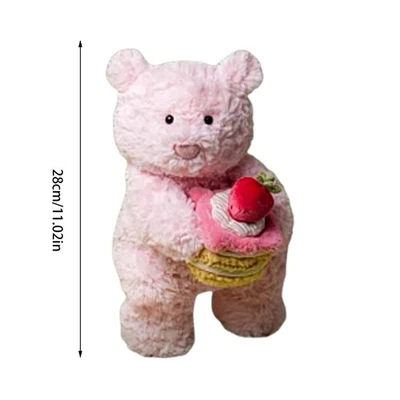 Jelly Cafe Leola Pink Bear Strawberry Cake Soft Plush Toy 11" Christmas Gift Cat - Image 1 of 4