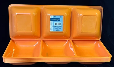 Spring Shop Snack Tray With 3 Sections Orange - 15.88"X5.88"X1.75" - New - Image 1 of 3