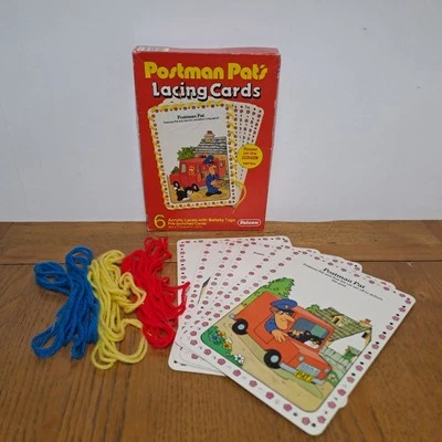 Vintage Postman Pat's Falcon Games Lacing Cards Boxed  BBC Tv Retro 1982 - Image 1 of 4