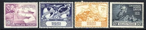PAHANG MALAYSIA 1949 75th. Anniversary of U.P.U. Set SG 49 to SG 52 MINT - Picture 1 of 2