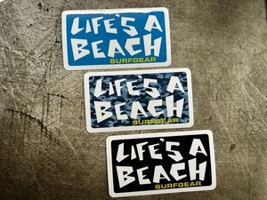 Lifes A Beach Stickers Rip Curl Vintage Surf Stickers T&C Volcom Rvca ONIELL VW - Picture 1 of 5
