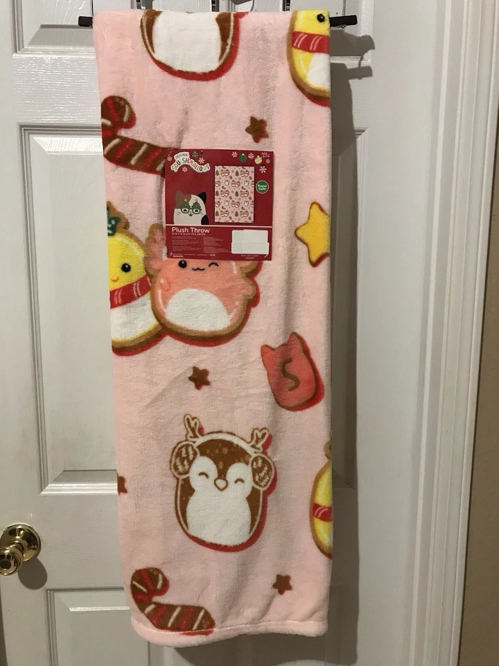 Squishmallows Pink Large 50 X 70 Super Soft Plush Christmas Throw - Image 1 of 4