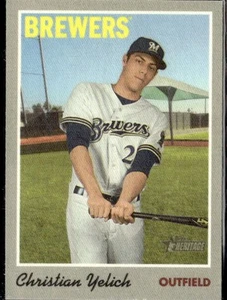 2019 Topps Heritage #25 Christian Yelich 1970 Cloth Stickers - Picture 1 of 2